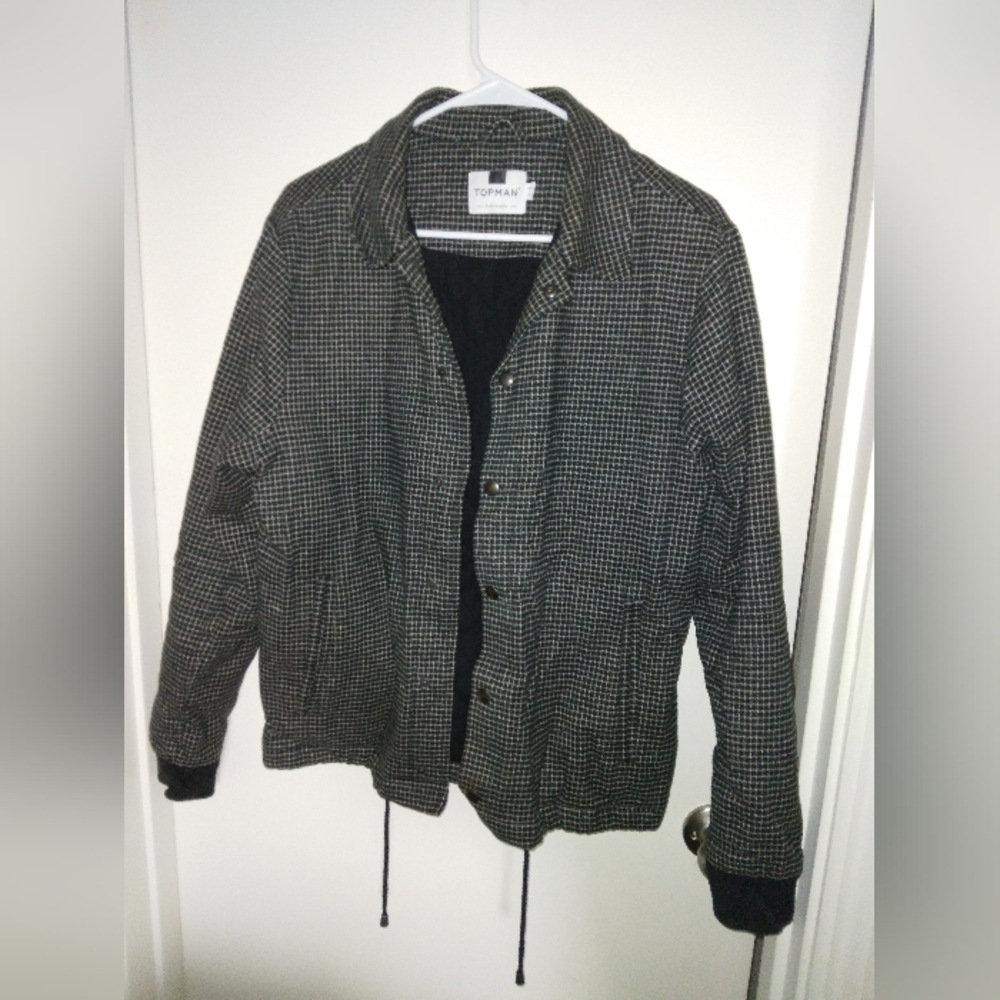 Topman Black and Gray Men's Jacket